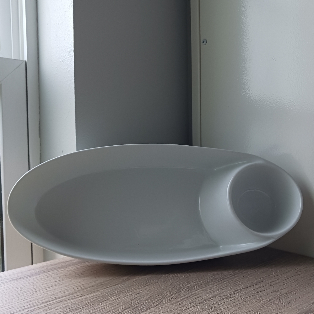 🌷 Cordon Bleu BIA Oval Chip N' Dip Porcelain Serving Platter